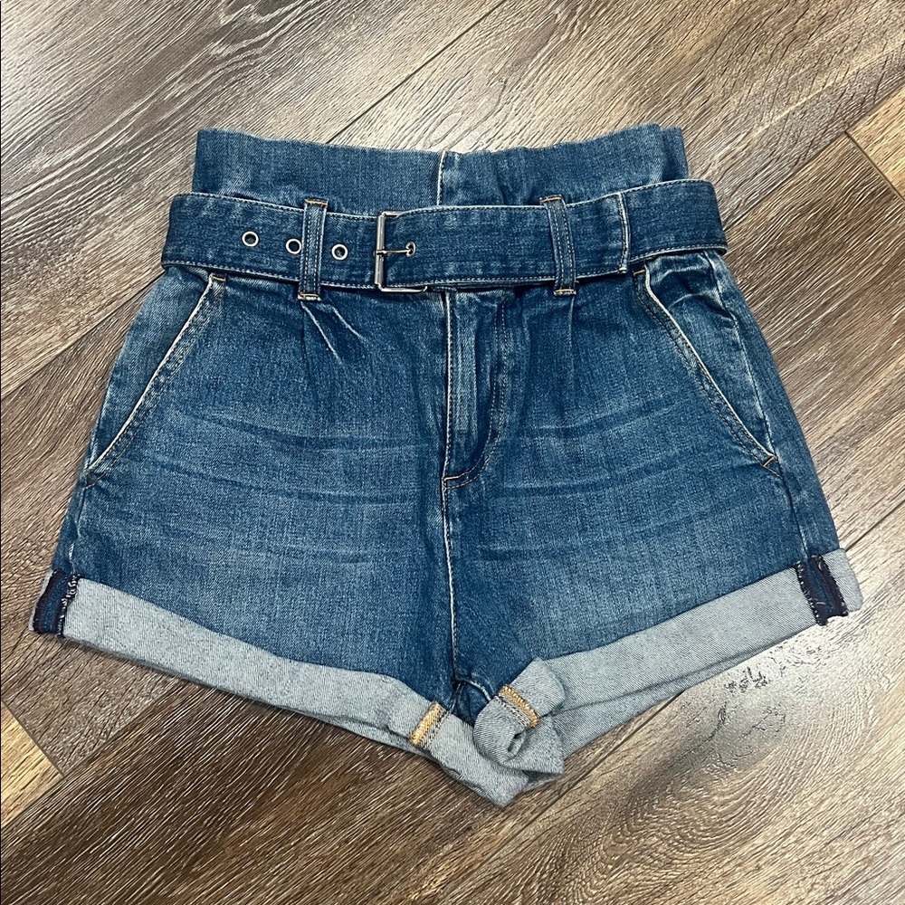 Alice + Olivia Jeans “Rosemary” High-Waisted Paperbag Belted Denim Shorts ❤️ - Picture 5 of 16